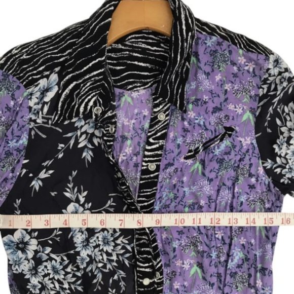 H&M purple and black button down size M - Picture 11 of 12